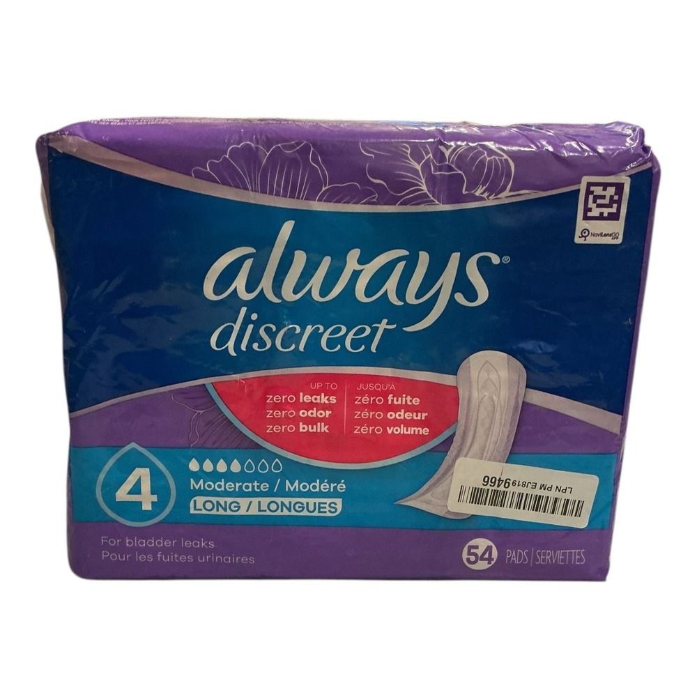 Always Discreet Pads (Moderate Long) - 54 Count Bladder Leak Protection‎